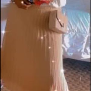 Primark tan flowy skirt